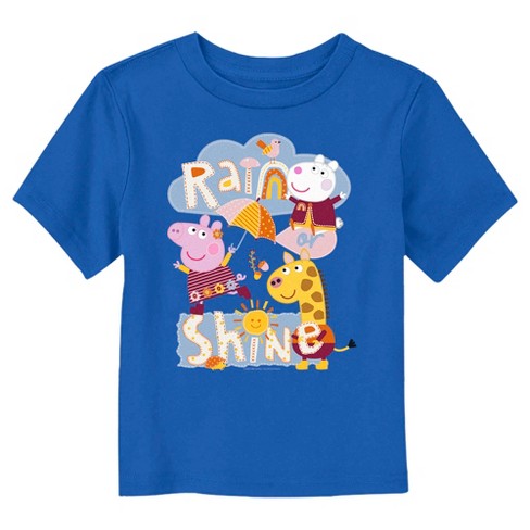 Toddler s Peppa Pig Rain Or Shine Embroidery T shirt Target