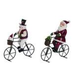 Transpac Resin 10 in. Multicolored Christmas Bicycle Figurine Set of 2