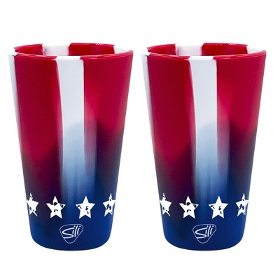 Silipint: Silicone Pint Glasses: 2 pk - Stars & Stripes