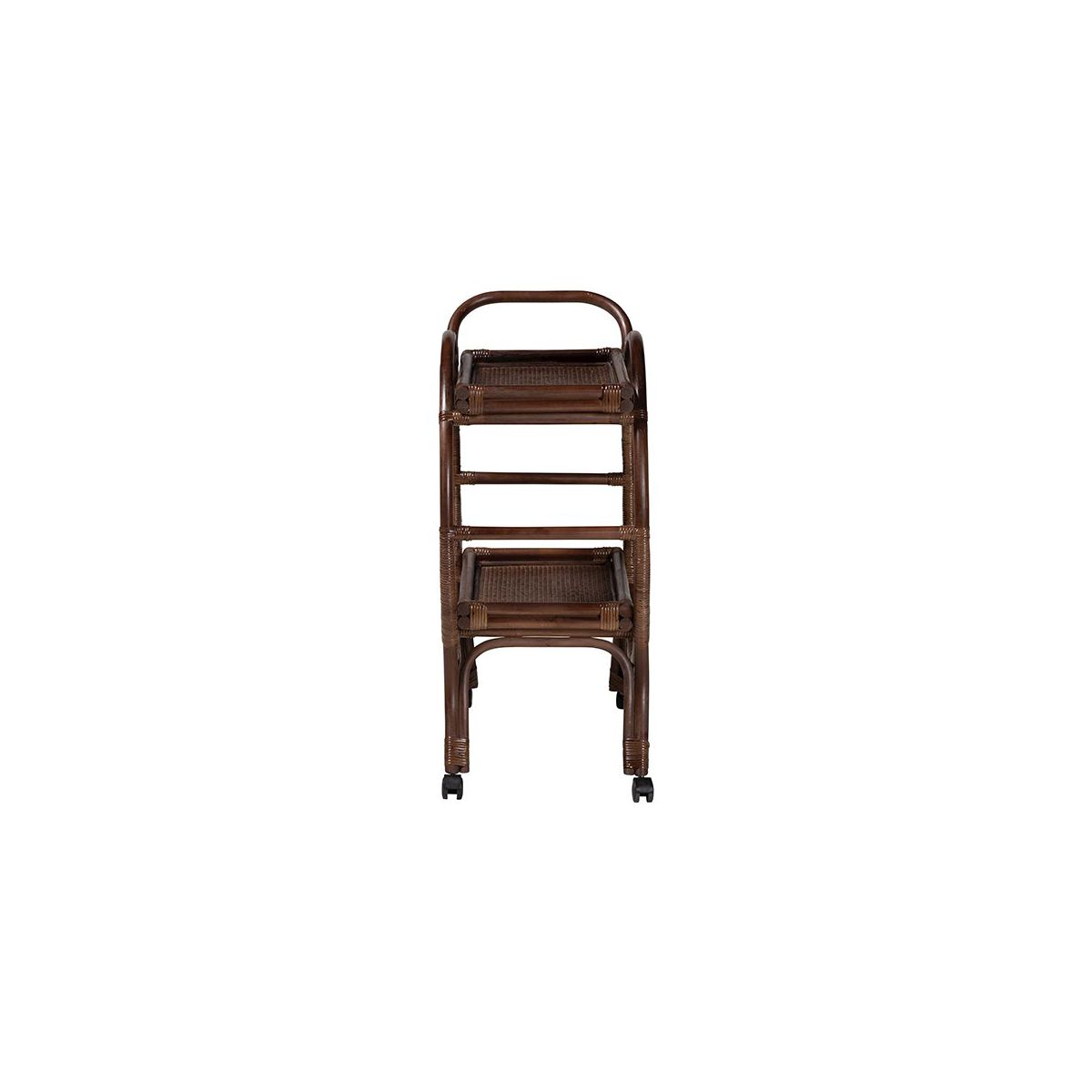 bali & pari,Selah Natural Rattan Kitchen Cart, Handwoven 2-Tier Mobile Serving Cart - thumbnail 3