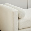 Upholstered Ottoman Bench Entryway Bench with 2 Bolster Pillows, Ivory/Gray/Brown/Black, Boucle/PU-ModernLuxe - 4 of 4