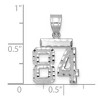 Black Bow Jewelry 14k White Gold, Varsity Collection, Small D/C Pendant, Number 84 - 2 of 3
