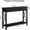 Farmhouse Entryway Table, Wooden Console Table with Drawers, 2 Tier Sofa Table with Storage, Console Table for Entryway Hallway - 2 of 3