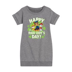 - Paw Patrol - St Pawddys Day Graphic Short Sleeve Fleece Dress - 1 of 4