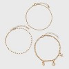 Mixed Seaside Charm Anklet Set 3pc - Wild Fable™ Gold - 2 of 3