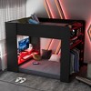 Polibi Full Size Gaming Loft Bed with RGB Light Strip, USB Charging and Storage Space - 2 of 4