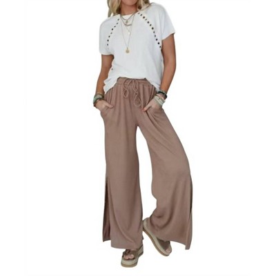 Women's Loving Thoughts Textured Wide Leg Pants - three bird nest
