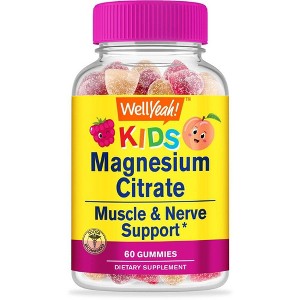WellYeah Magnesium Citrate Gummies for Kids - Natural Fruit Flavors - 60 Count - 1 of 4