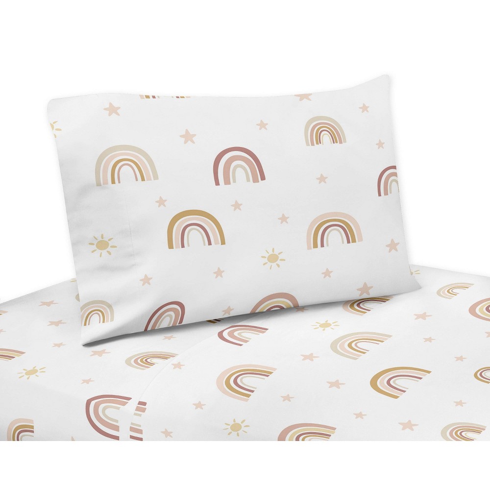 Photos - Bed Linen 4pc Boho Rainbow Queen Kids' Sheet Set - Sweet Jojo Designs
