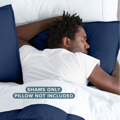 Dark Blue Hypoallergenic Microfiber Queen Pillow Sham Set