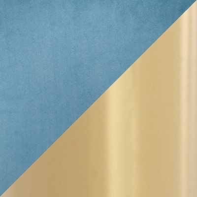 Elevated Elegance Gold Steel & Light Blue Velvet Dining Chair Pair