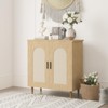 Rattan Buffet Cabinet with Storage, Single Door Accent Console Table for Entryway, Dining Room & Kitchen - 4 of 4