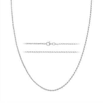 KISPER Silver Diamond Cut Rope Chain Necklace –Thin, Dainty, 925 Sterling Silver Jewelry for Women & Men with Lobster Clasp – Made in Italy, 18”