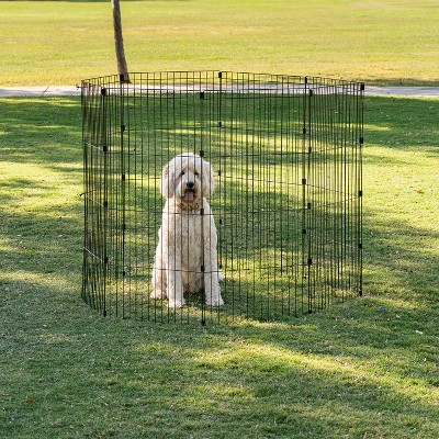 IRIS USA 48" Black Metal 8-Panel Dog Playpen