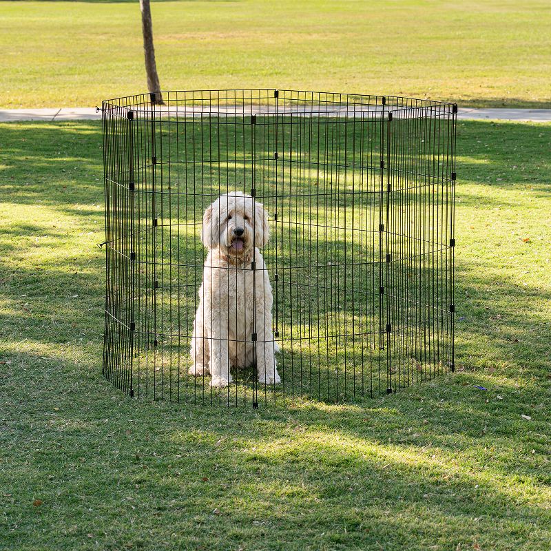 IRIS USA Exercise 8 Panel Wire Metal Pet Playpen for Dog, 6 of 9