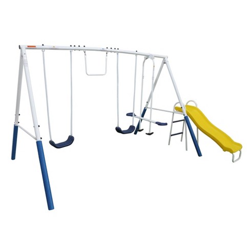 XDP Recreation Galore Commercial/Residential 4-Swings Metal Swing Set With  Slide In The Metal Playsets Swing Sets Department At | sdr.com.ec