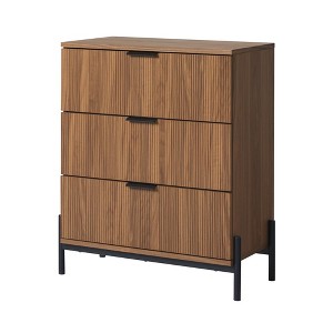 NicBex 35.38"H Classic Metal Handles Storage Dresser for Bedroom with 3 Drawers - 1 of 4