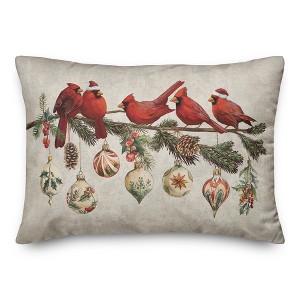 Creative Products Cardinals and Ornaments 20 x 14 Spun Poly Pillow - 1 of 3