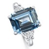 Pompeii3 Platinum Aquamarine & Heart Shape Diamond Ring Lab Created - 2 of 4