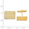 Black Bow Jewelry 14K Yellow Gold Grooved Striped Rectangle Cuff Links, 19 x 14mm - 2 of 3