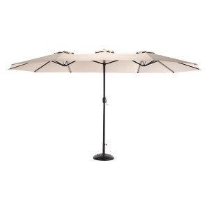 TiramisuBest 14.8 Ft Double Sided Rectangular Large Outdoor Umbrella with Crank Khaki No Base - 1 of 4