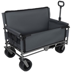 CAVINAS 500lbs Heavy-Duty Folding Wagon Cart,3-in-1 Shopping Cart with Bench Seat & Storage,Wagon for Camping,Sports - 1 of 4