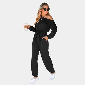 Yogalicious Lux Scarlett Flare Jumpsuit with Built-In Bra, Antler