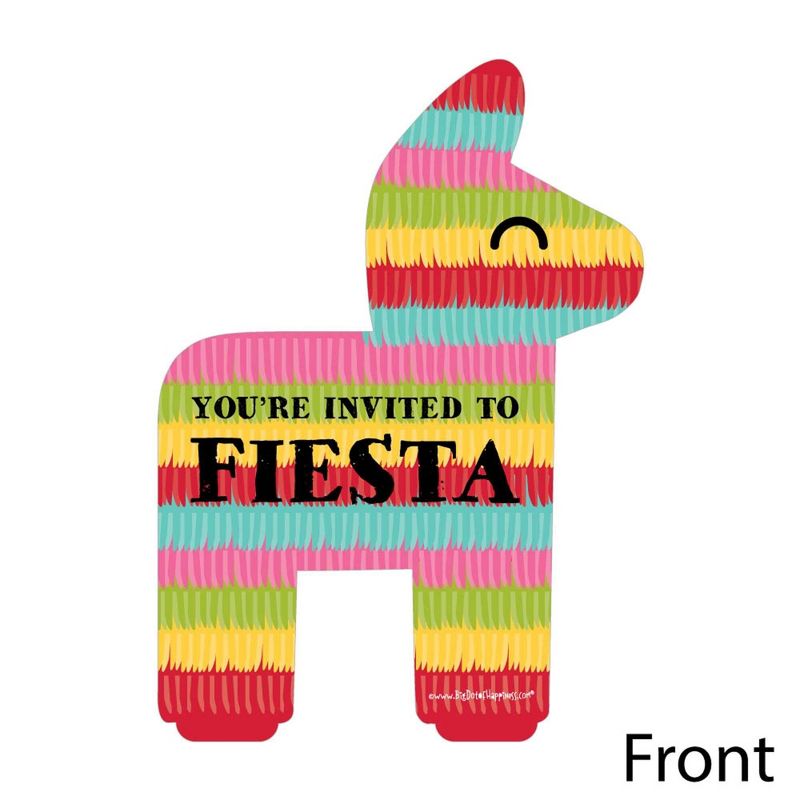 Big Dot of Happiness Let's Fiesta - Shaped Fill-in Invitations - Fiesta Invitation Cards with Envelopes - Set of 12, 2 of 7