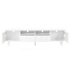Media Dresser With LED Light Strip For 80" TV,Wood Legs Media Console With Fluted Tempered Glass Doors,Media Dresser For Living Room-Cuddlewood - 3 of 4