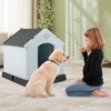 Costway Enduring Waterproof Plastic Dog House Puppy Shelter w/Sloping Roofs Indoor Outdoor Dog House - 4 of 4