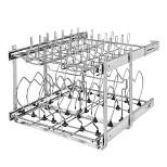 Rev-A-Shelf 5CW2-1222-CR 12 Inch 2 Tier Adjustable Heavy Duty Wire Pull Out Kitchen Cabinet Organizer for Pots, Pans, and Lid Cookware, Chrome