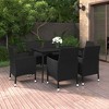 vidaXL Garden Dining Set Black PE rattan, steel, glass Medium Seats Many - 2 of 4