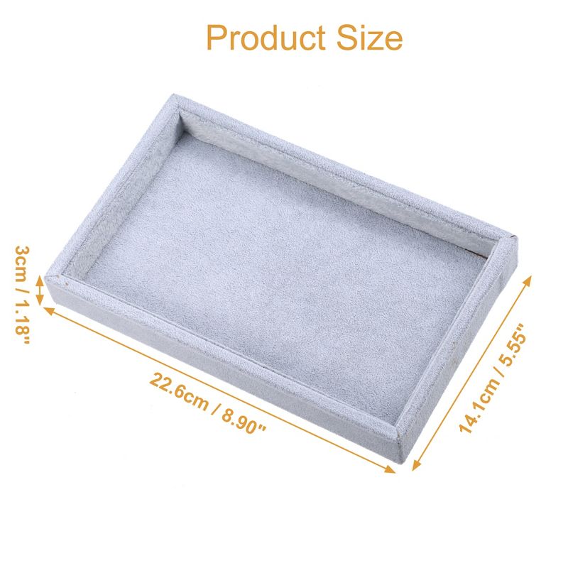 Unique Bargains Velvet Jewelry Tray Empty Stackable Tray Box for Rings Earrings Necklace Bracelet Pendants 1 Pc, 4 of 7