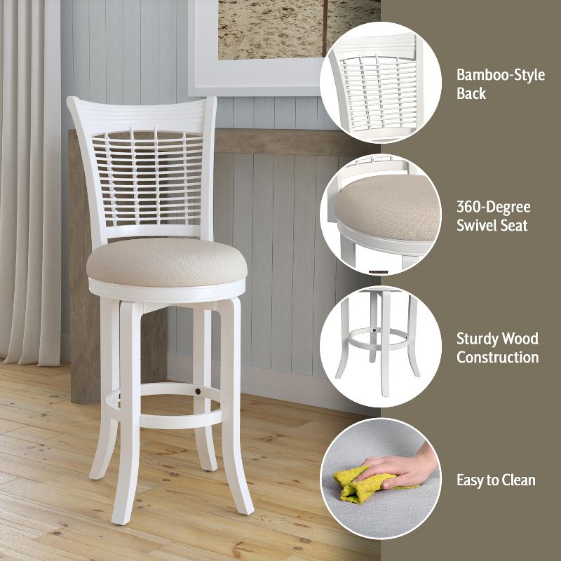 Bayberry Wood Bar Height Swivel Stool White - Hillsdale Furniture, 3 of 27