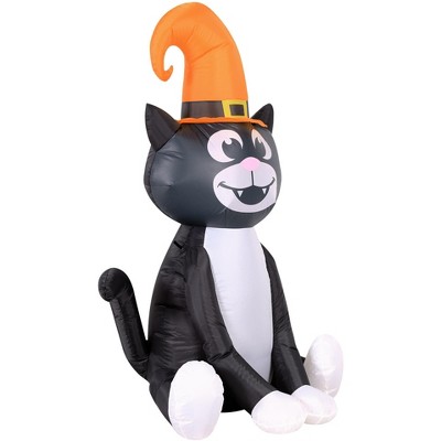 Occasions 5' INFLATABLE BLACK CAT, 3.5 ft Tall, Multicolored