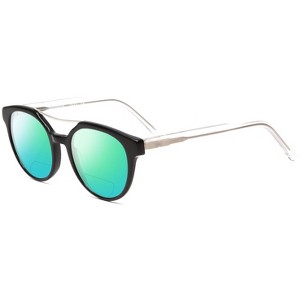 Scott&Zelda SZ7431 Unisex Polarize Bi-Focal Sunglasses Black Silver Crystal 50mm Blue Mirror +1.00 - 1 of 1