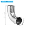 Unique Bargains 304 Stainless Steel Exhaust Hose Pipe Fitting 90 Mandrel Bend Silver - 2 of 4