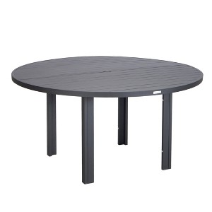 LeisureMod Round Outdoor Aluminum Dining Table for Modern Home, Patio, Backyard Garden Chelsea Collection - 1 of 4