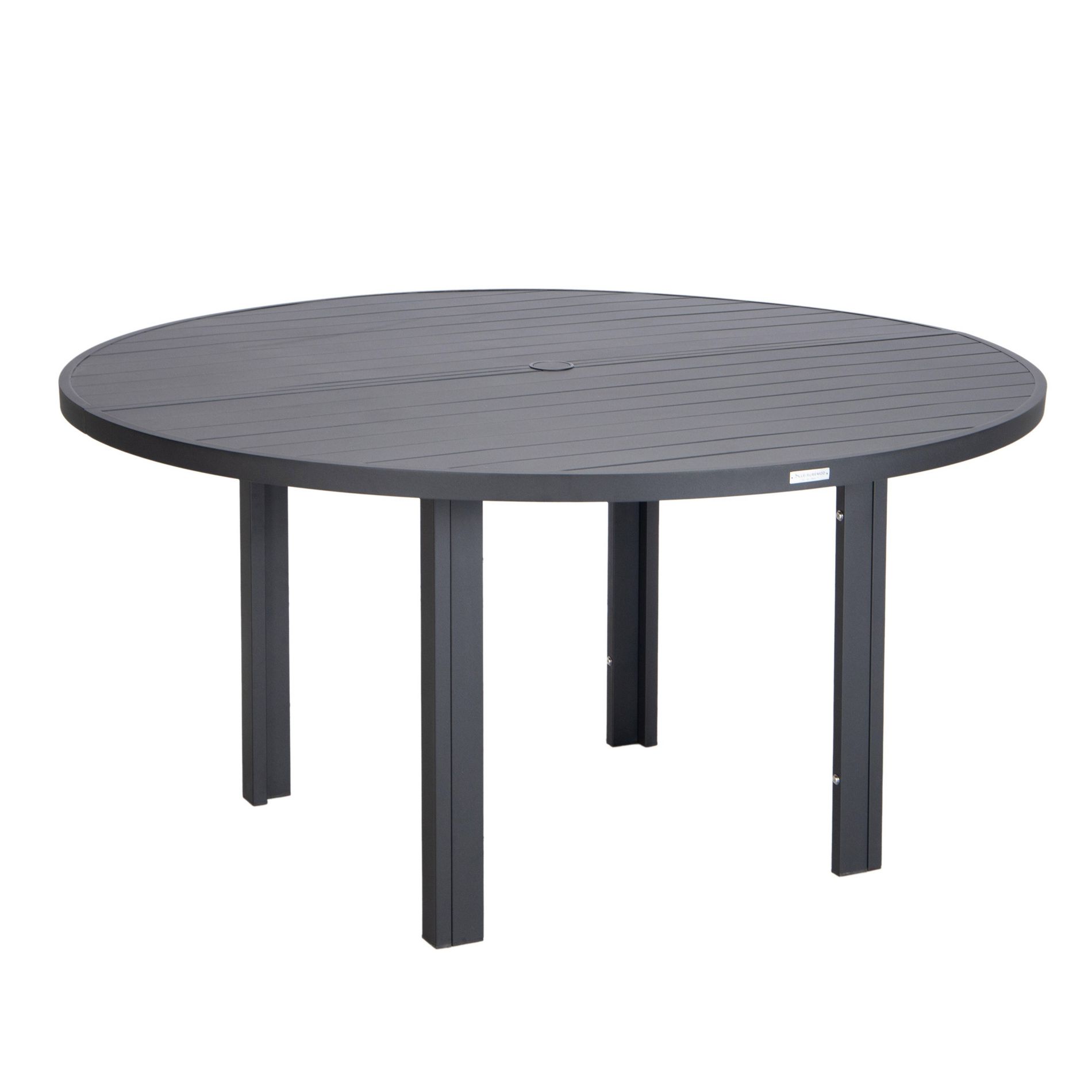 LeisureMod 60" Round Outdoor Aluminum Dining Table for Modern Home, Patio, Backyard Garden Chelsea Collection