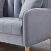 52'' Velvet Tufted Loveseat Sofa with Track Arms and Toss Pillows for Small Spaces - 4 of 4