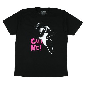 Seven Times Six Ghost Face T-Shirt Men’s Glitch Mask Call Me Graphic Print Crewneck T-Shirt Black - 1 of 4