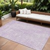 Purple And Ivory Geometric Washable Indoor Outdoor Area Rug - 2 of 4