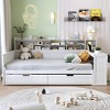 Full Size Wooden Daybed with Built-In Desk, Multi-Functional Frame with Storage Shelves and Drawers, Space-Saving Design-Maison Boucle - 3 of 4