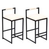 Ridstar Set of 2 Modern Faux Leather Upholstered Bar Stools with Metal Frame for Counter & Kitchen Island-Beige - 3 of 4