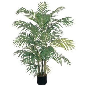 4ft Artificial Areca Palm Tree in Pot - Nearly Natural: Indoor Botanical Decor, Unlit Green Faux Plant - 1 of 3