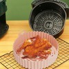 Silicone Air Fryer Bowl,Reusable,Air Fryer Oven Accessories,Replacement for Flammable Parchment Liner Paper, (DIAM. 8.1" H:2" Handle H:2.8") - 2 of 4