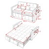 55.5" Velvet Convertible 2-Seater Sofa Bed with Pull-Out Sleeper, Adjustable Backrest, Side Pockets, and 2 Lumbar Pillows - 2 of 4