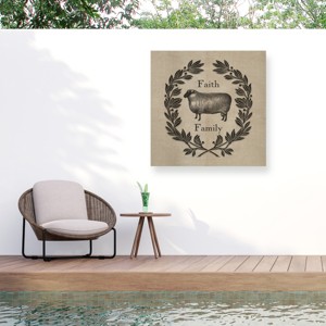 Trademark Fine Art - Marcee Duggar 'faith Family Sheep' Outdoor Canvas ...