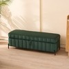 Zeus & Ruta 49.2" Velvet Upholstered Storage Ottoman Bench  for End of Bed with Metal Legs - 2 of 4
