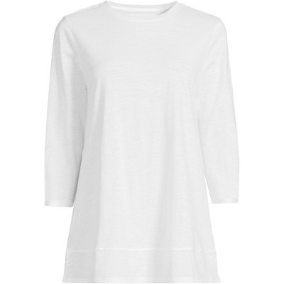 Lands' End Women's 3/4 Sleeve Slub Jersey Swing Tunic